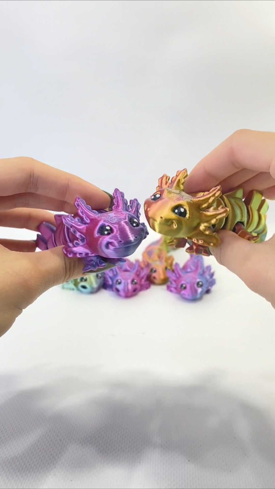 Аксолотль 3д рухлива іграшка, 3D друк