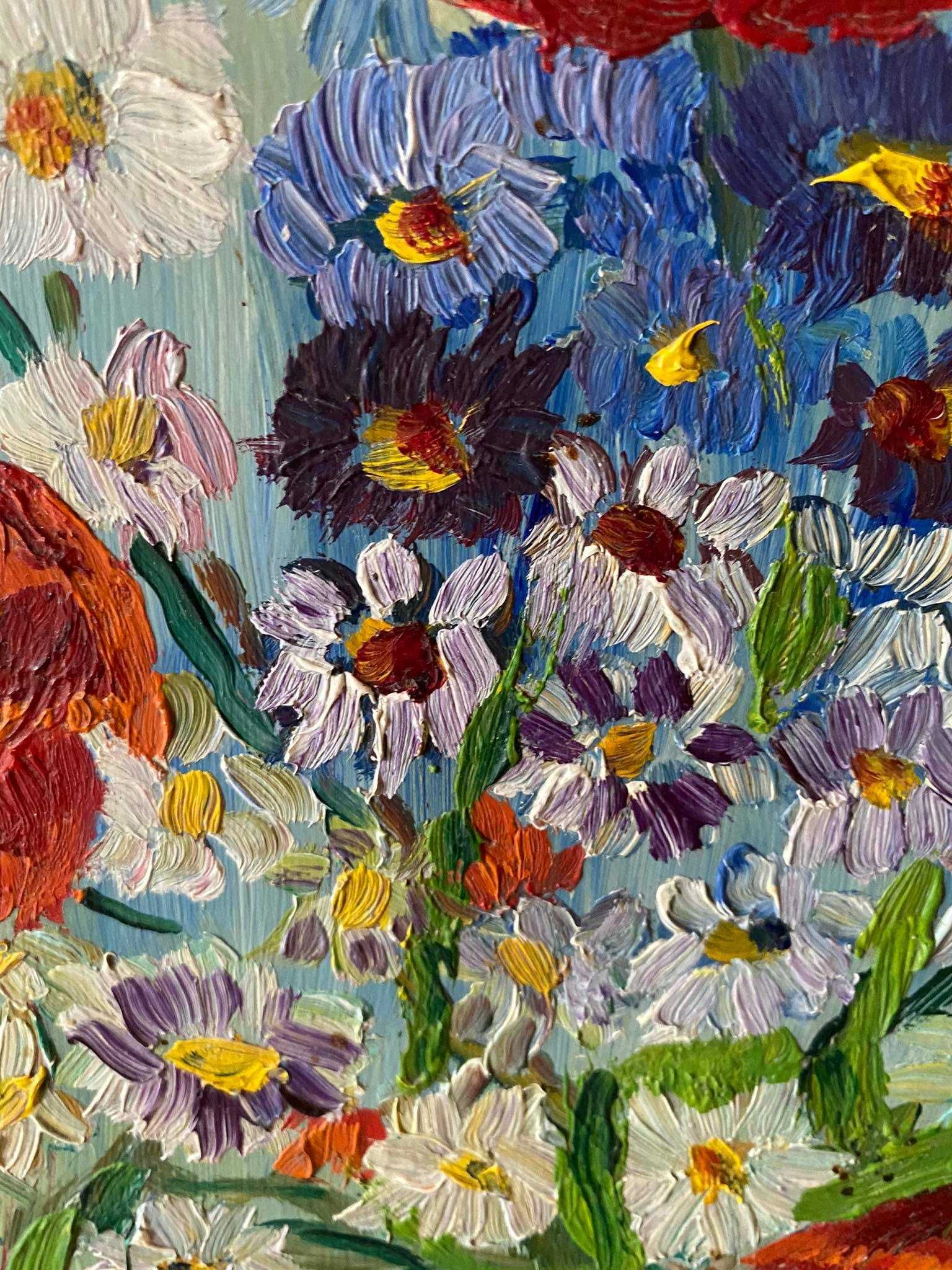 Obraz olejny na desce kwiaty 45x55 cm