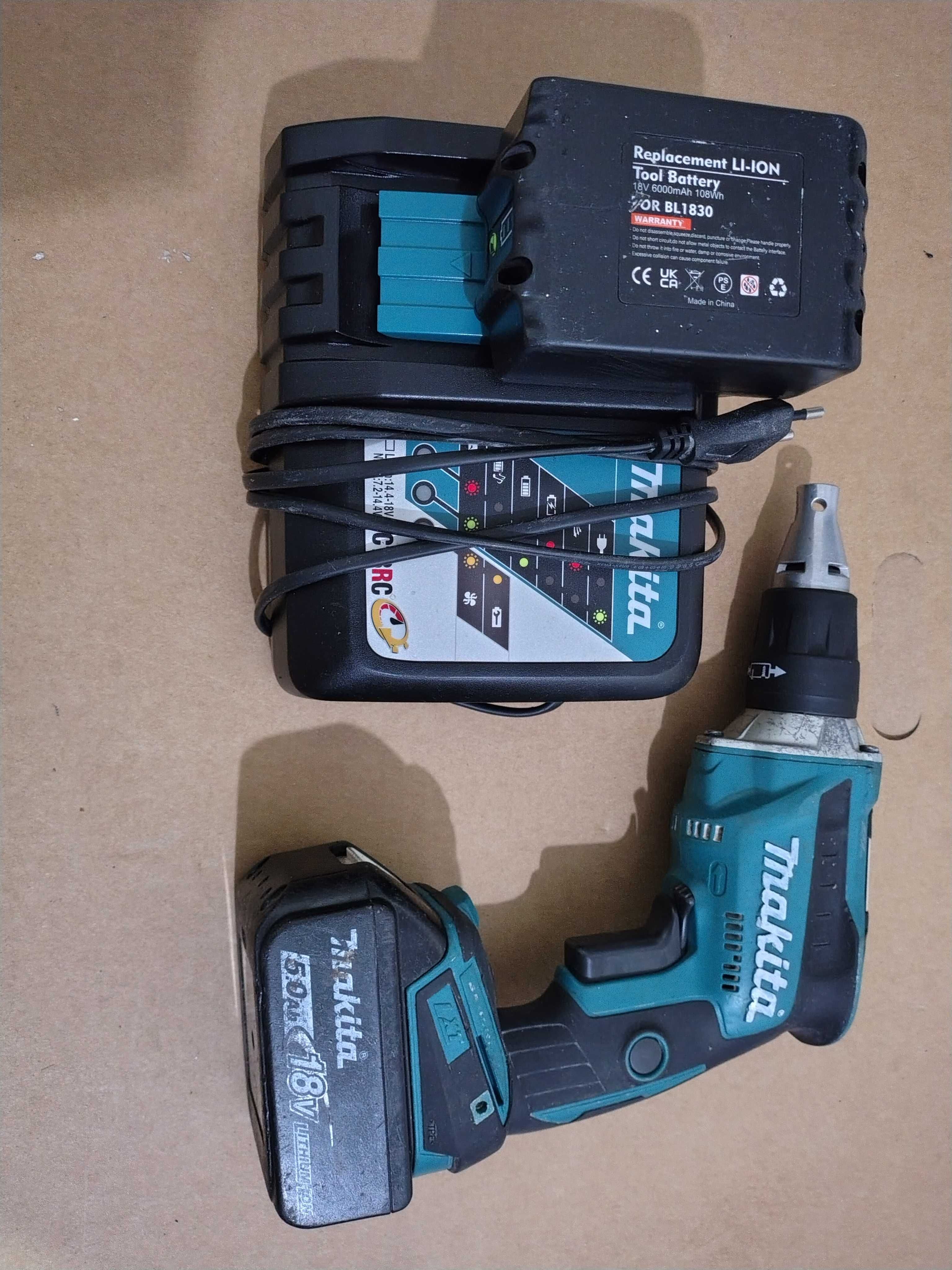 WKRĘTARKA DFS452 Makita do regipsów +Ład. +2 Aku - Zestaw. Czyt.Opis!!