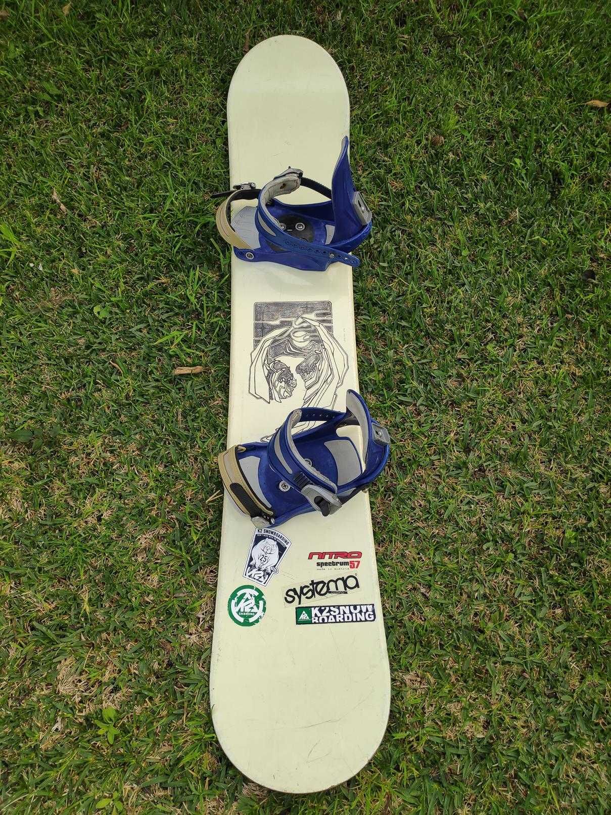 Prancha Snowboard NITRO, Fixações e botas