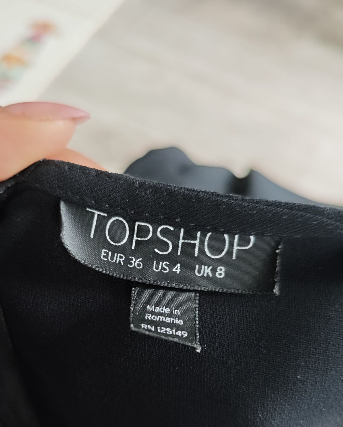 Kombinezon Top Shop 36 xs elegancki weselny komunijny czarny krótki