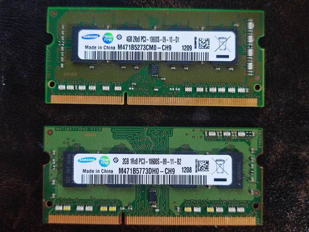 Модуль памяти для ноутбуків Samsung SO-DIMM DDR3 6GB(4+2)/1333 Mhz.