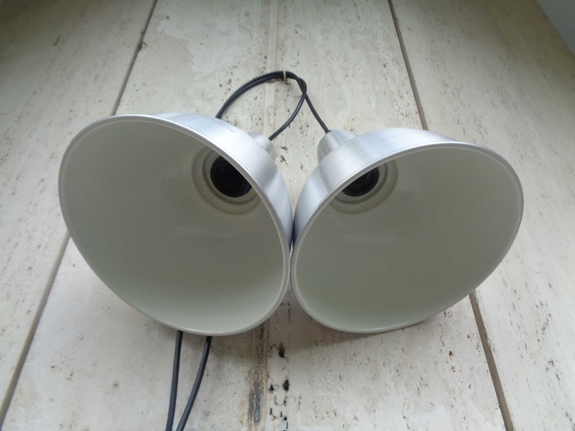 2 lampy wiszące aluminium wzornictwo przemysłowe długi kabel - 21,5 cm