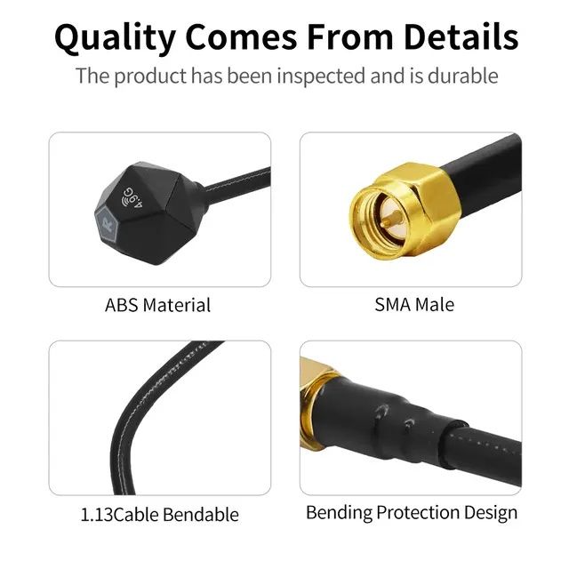 Антена SMA 4.9 5.4 5.8Ghz RHCP VTX FPV 3 dBi 15см Omnidirectional 5Ghz