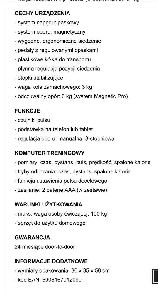 Rowerek stacjonarny