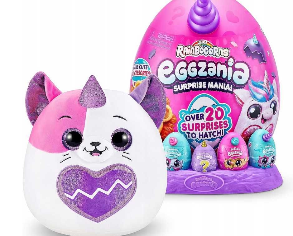 Zestaw ZURU Rainbocorns Eggzania Surprise Mania z pluszowym kotem