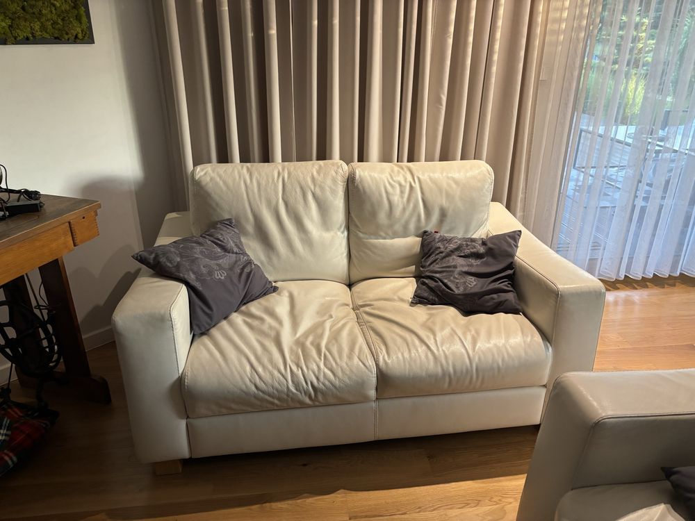 Skórzany komplet wypoczynkowy sofa 3 + 2