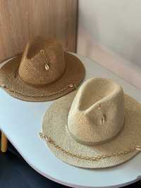 Літній плетений капелюх Федора з ланцюгом та мушлями каурі AMAZONIA