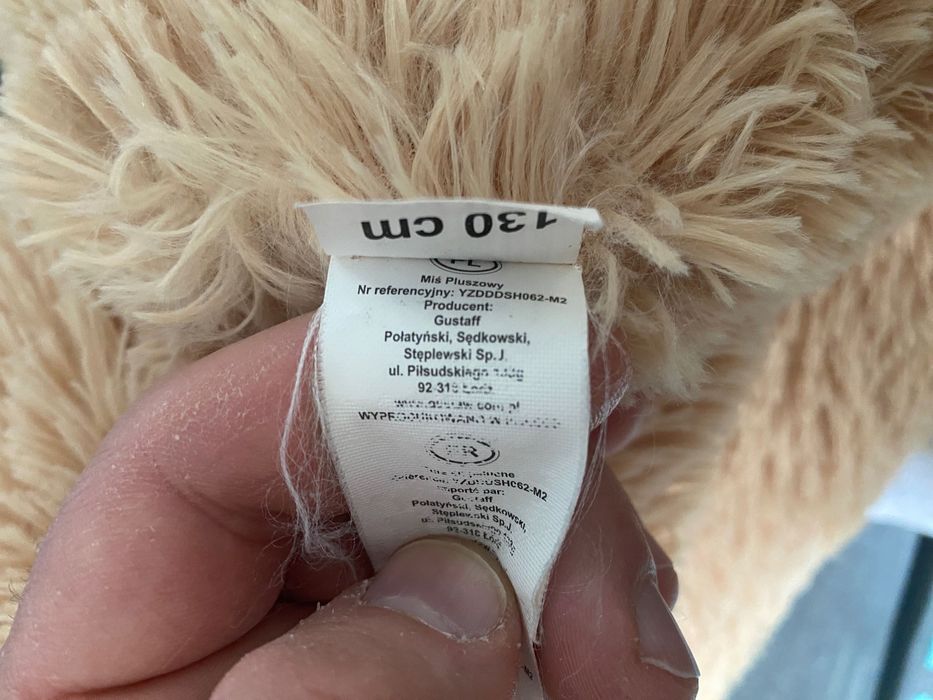 Duży miś  pluszowy  130cm  Gustow