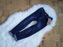 Nowe spodnie jeansy dla dziewczynki rurki wysoki stan slim fit 116 122