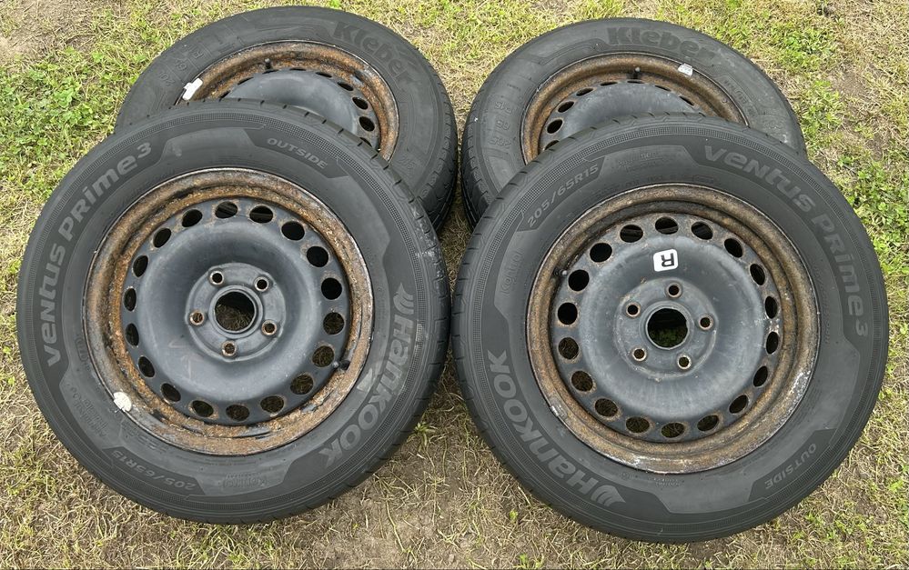 Koła VW Passat Audi A4 5x112 ET 47 Opony letnie 205/65/15 Hankook