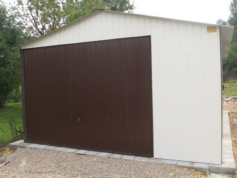 Garaż 3x5 w kolorze z bramą uchylną garaże blaszane blaszak I GATUNEK