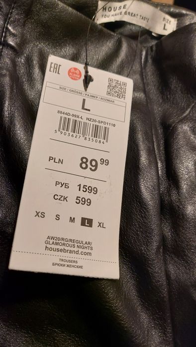 Leginsy skórzane rozm.L house