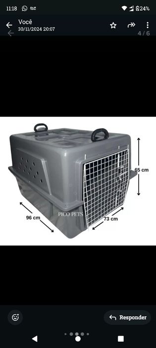Caixa grande para cão