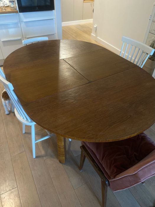 Stół drewniany 110cm, rozkladany, vintage