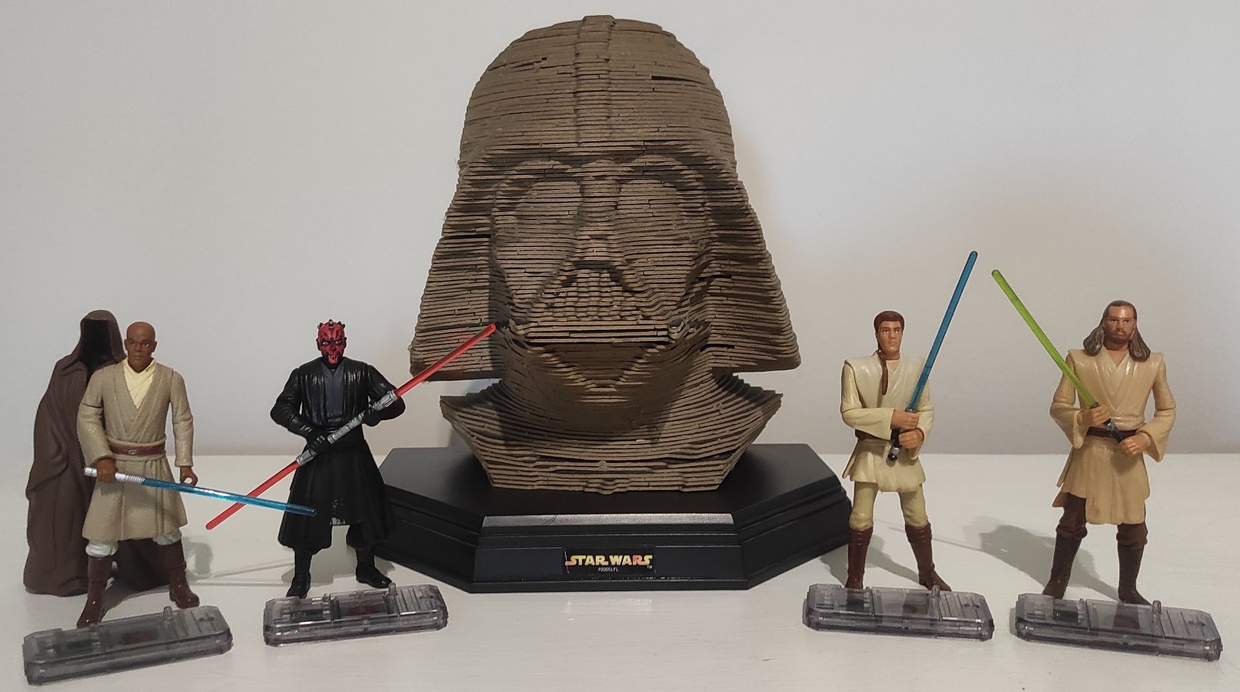 Star Wars zestaw Mace Windu Obi-Wan Qui-Gon Darth Maul + Puzzle Vader