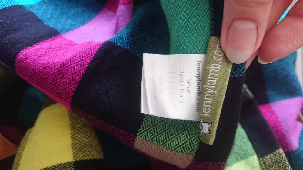 Chusta tkana do noszenia LennyLamb diamentowa krata 4,6 m