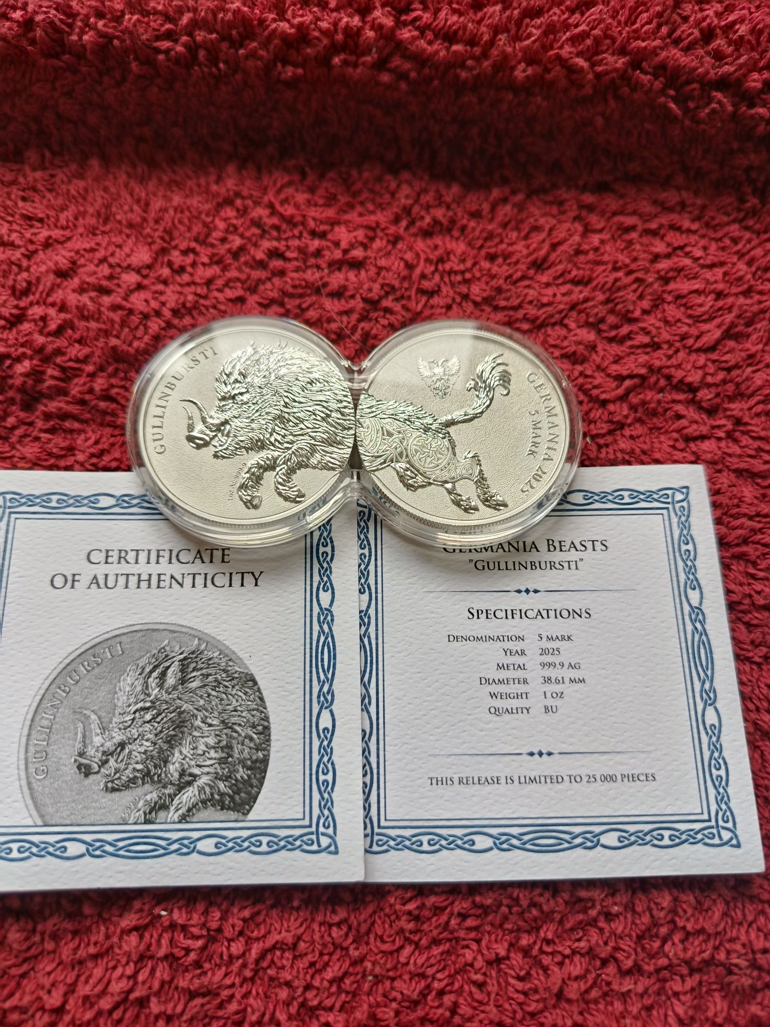 Срібна монета кабани 1oz.2 oz