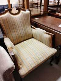 Fotel drewniany stylizowany tapicerowany solidny wygodny FV DOWÓZ
