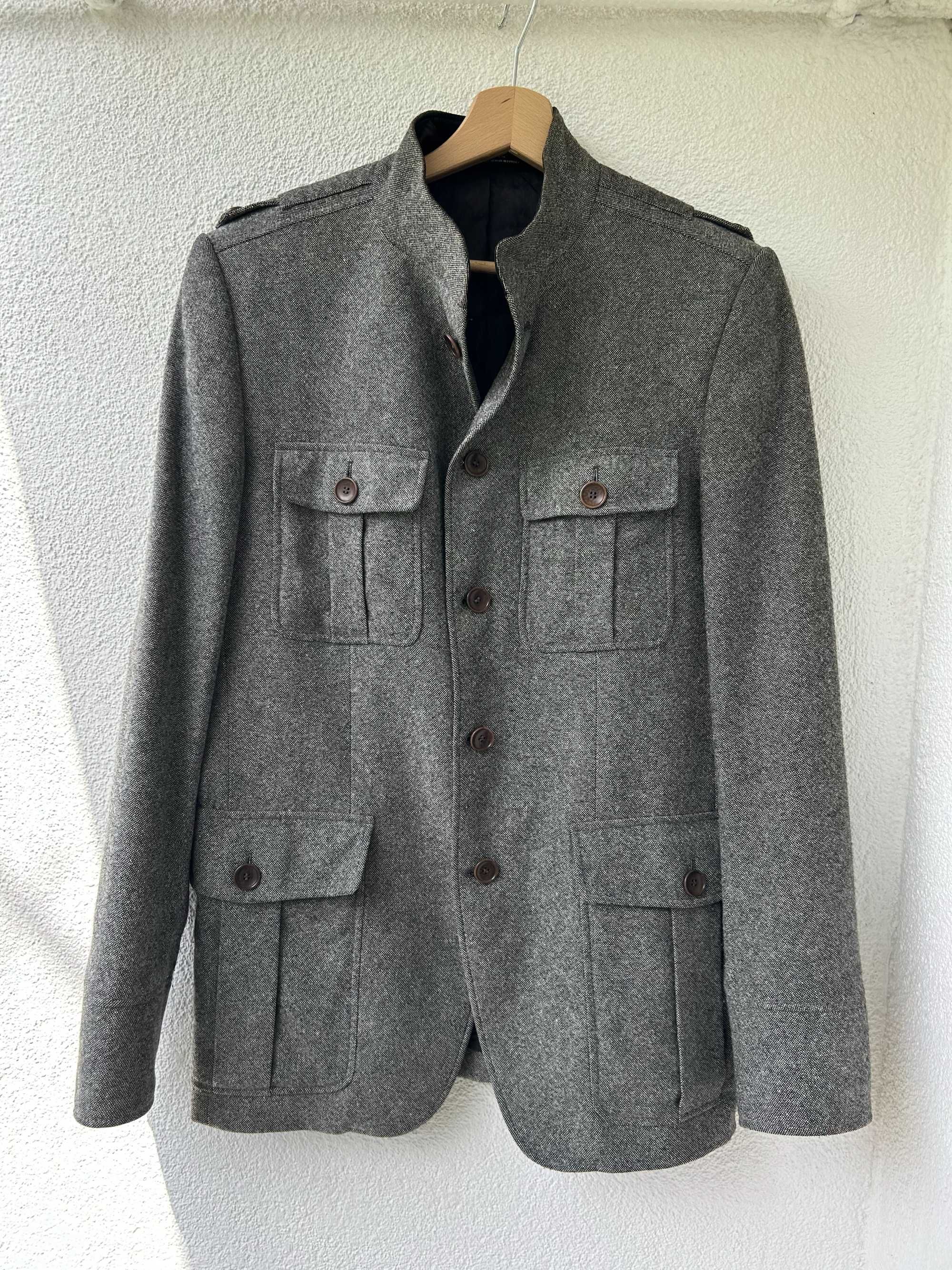 ZARA Man męska wełniana kurtka marynarka tweed r. 48