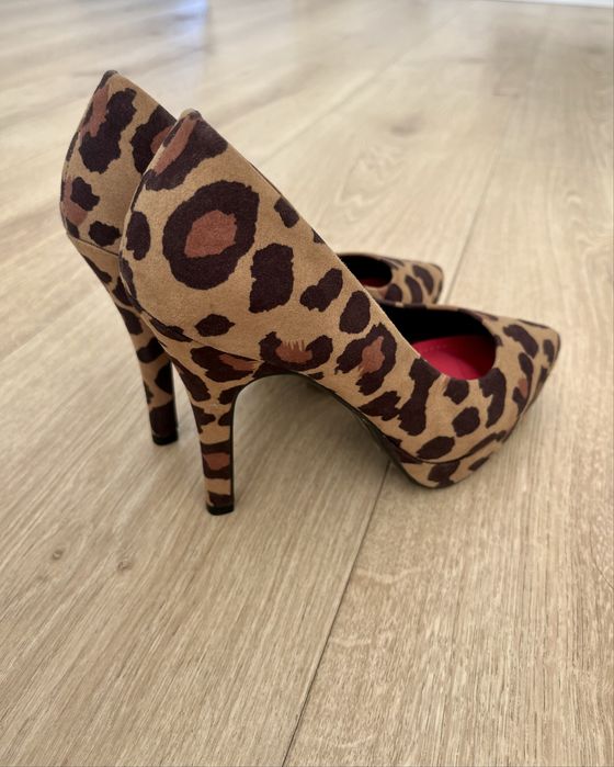 Buty na obcasie/ platformie w panterkę H&M 38