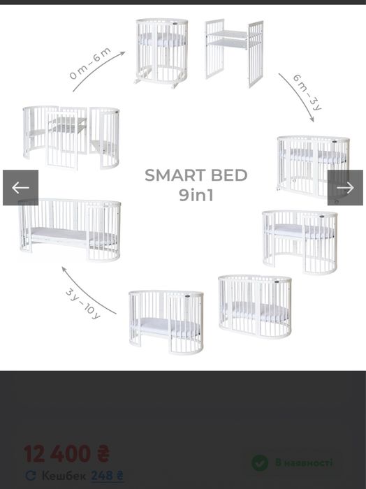 Дитяче ліжко-трансформер Ingvart Smart Bed 9 в 1 з зірочками, балдахін