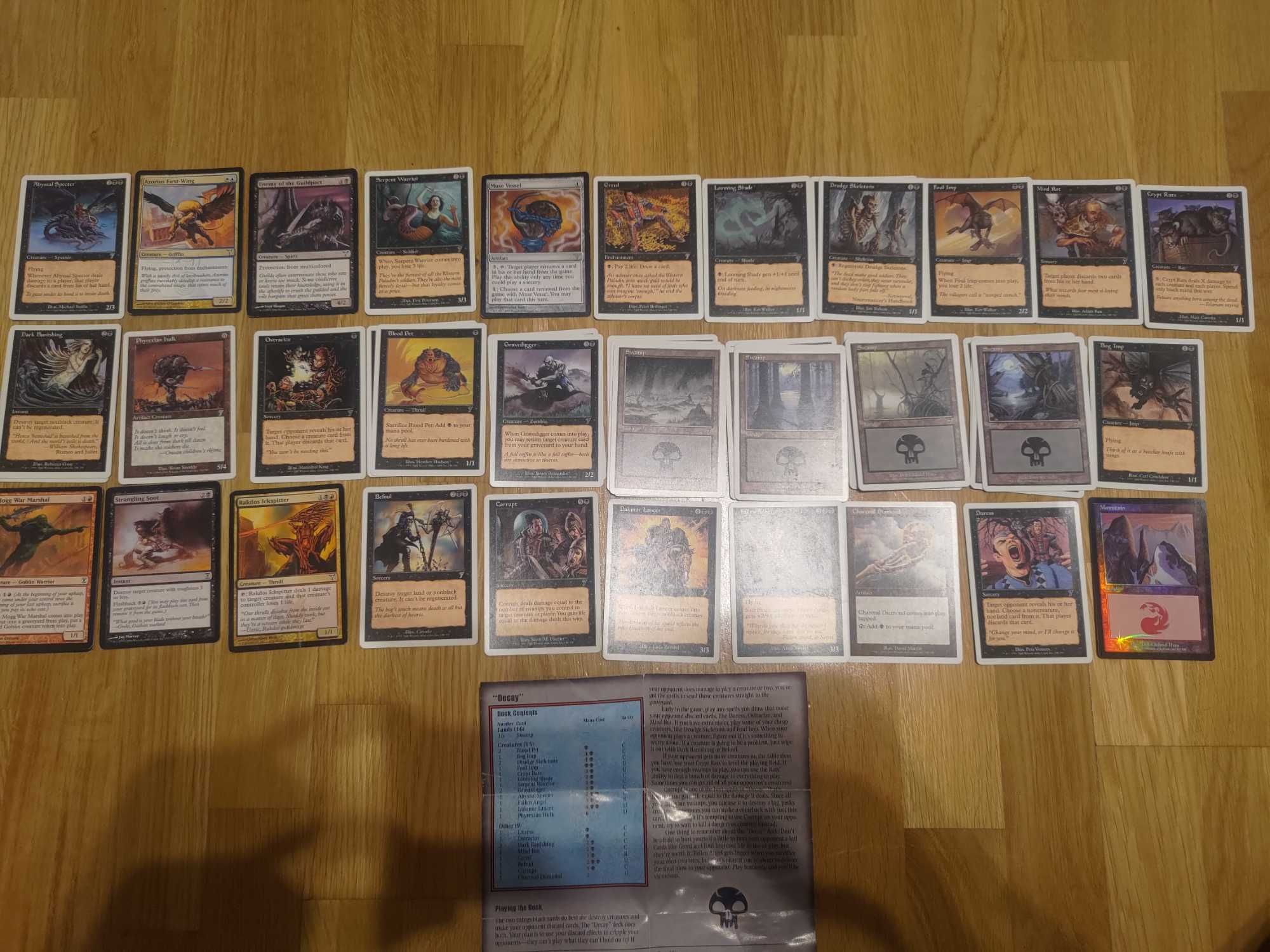 Karty Magic The Gathering Decay Deck plus 8 dodatkowych kart