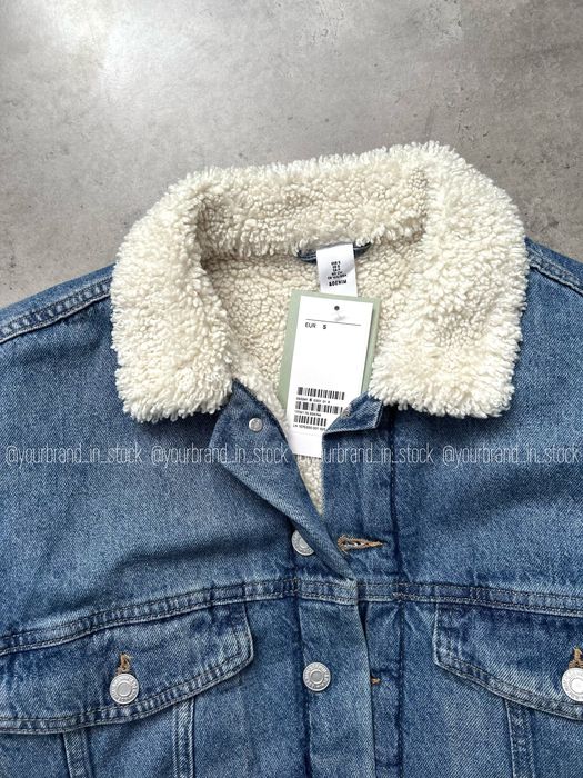 Джинсова куртка нова S утеплена шерпа