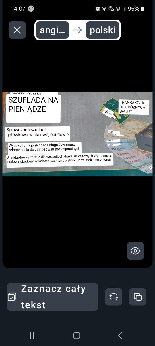 Kasa, szuflada gotówkowa,  Metapace K-1, szuflada na pieniadze1