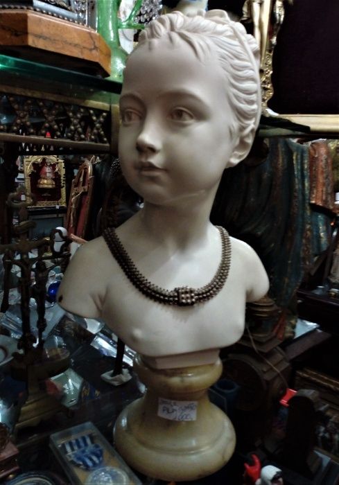 Busto Menina Mármore Alabastro