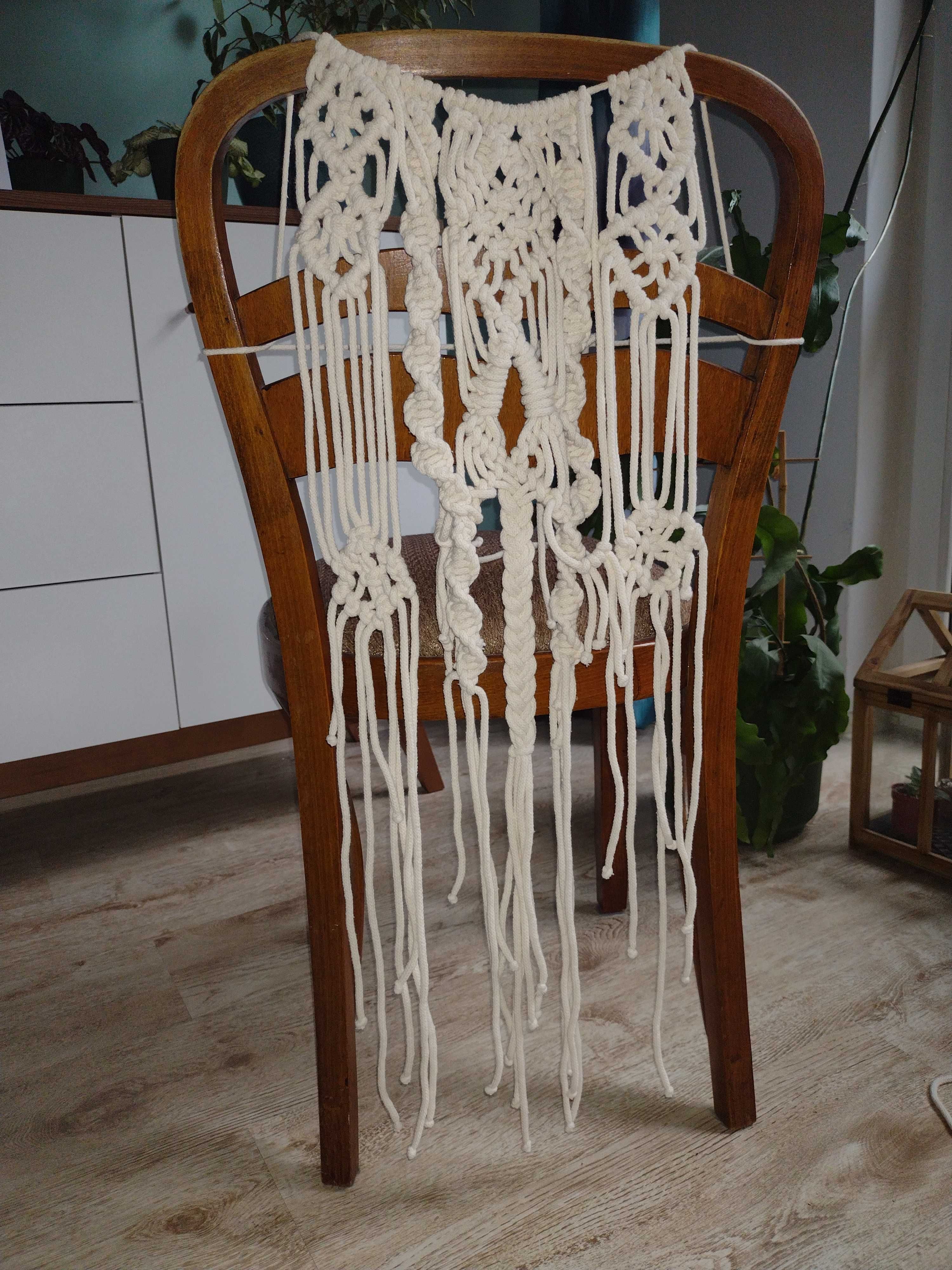 Makrama na krzesła i 12 mniejszych dekoracja na ślub Boho, handmade