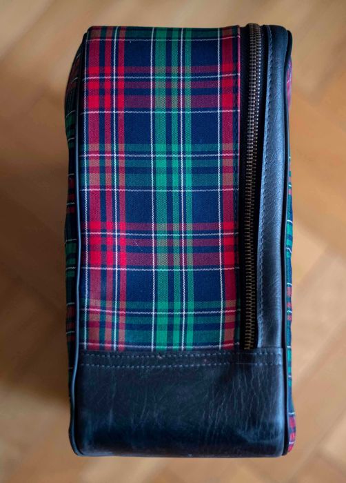 Walizka w szkocką kratę PRL Vintage Retro '70-'80 oldschool Neseser