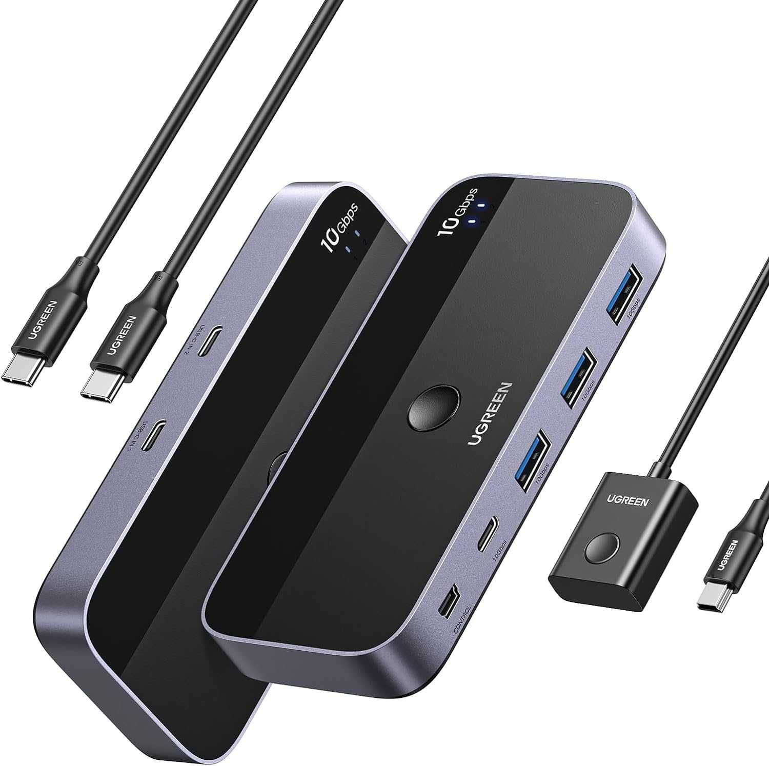 KVM USB Переключатель на 2 ПК Ноутбука Switch USB 3.2 10gb Ugreen Хаб