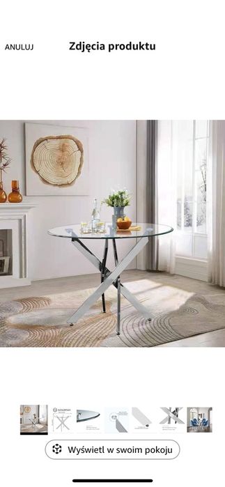 Krzesła glamour zielone + stół