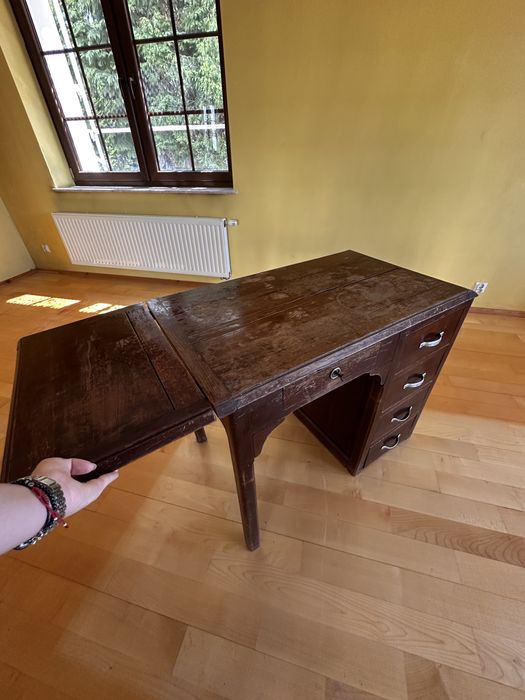 Biurko vintage z wysuwanym blatem | Do renowacji