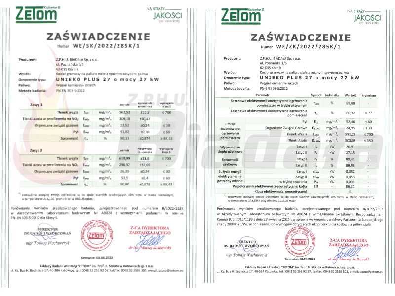 Kocioł piec NADMUCHOWY na WĘGIEL + DREWNO + CHRUST 5 klasa 27 kW