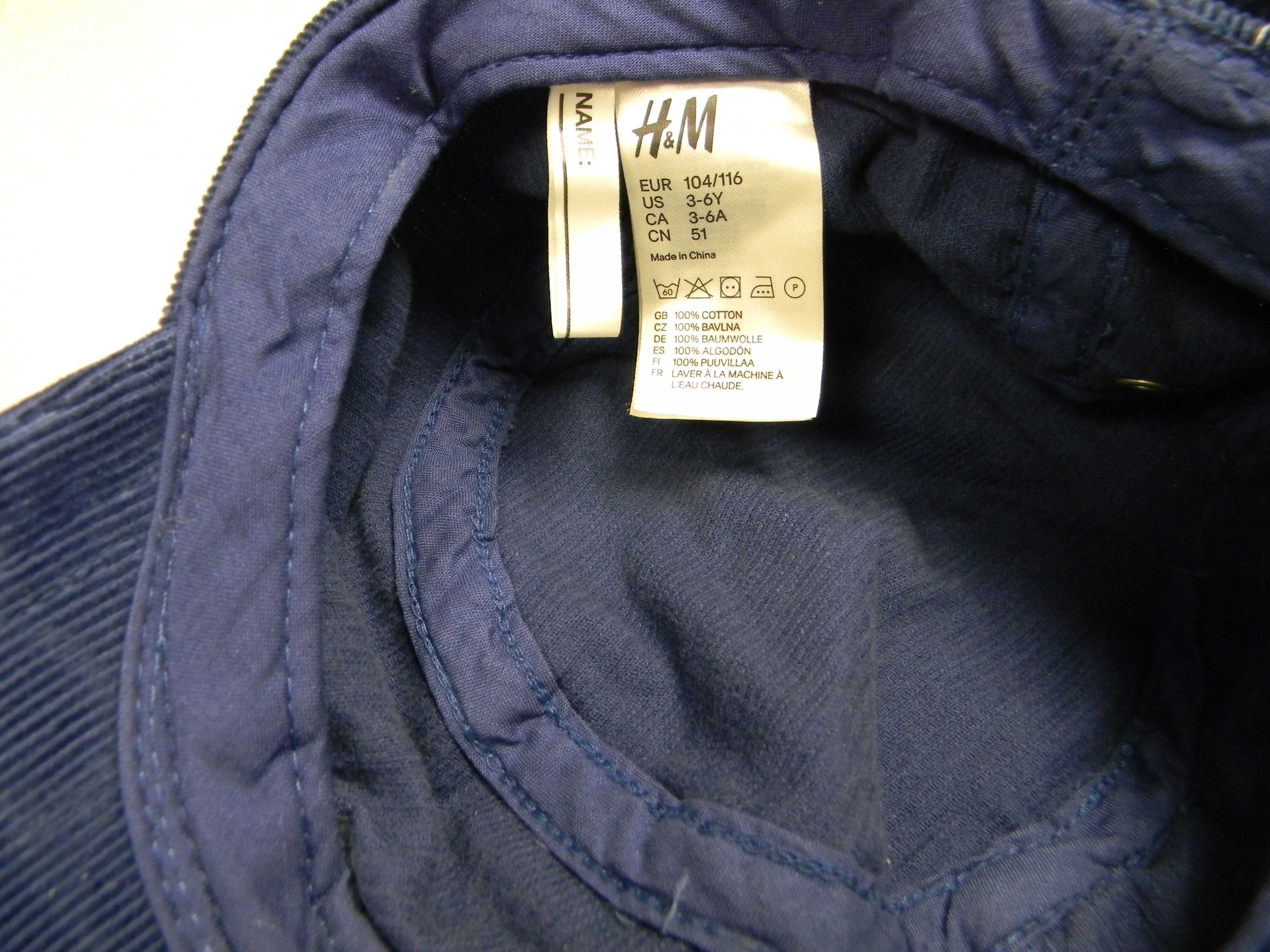 Czapka z daszkiem H&M sztruksowa