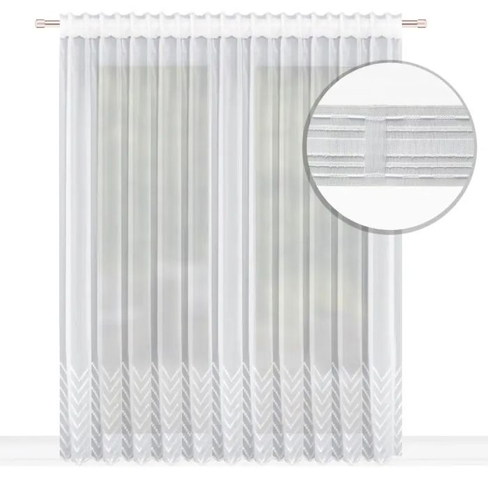 Firana 250x400 w haftowany wzór na dole