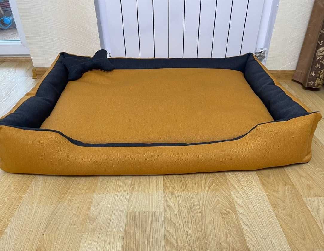 Лежак с бортиками двохстороня лежанка для Собаки велюр 120 х 80 см