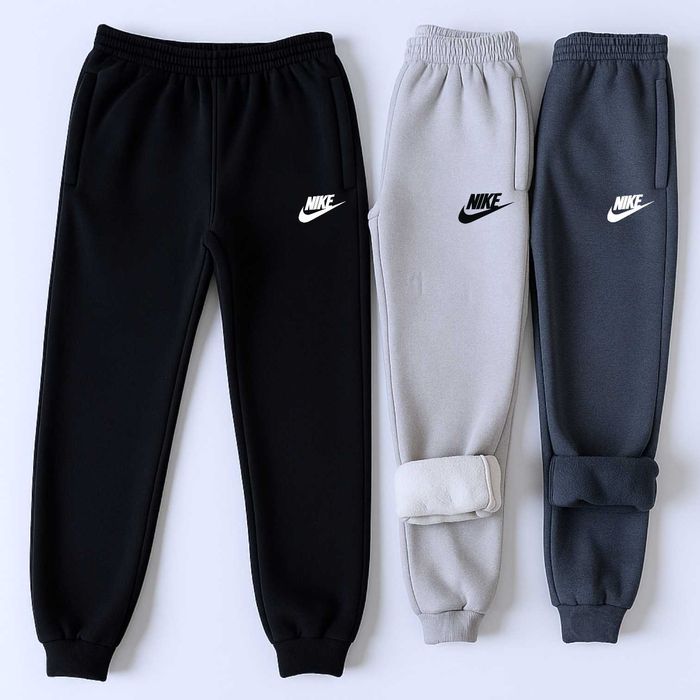 Теплі спортивні штани на хлопчика Найк 146-164 см Чорн, Графіт, Сірі