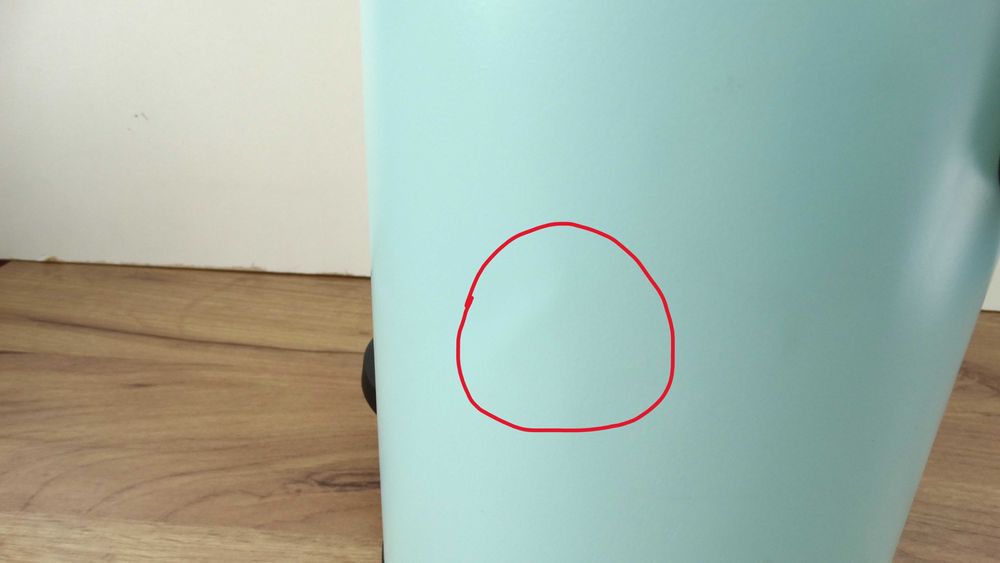 Kosz na śmieci metal Wenko 3l niebieski-wgniecenia