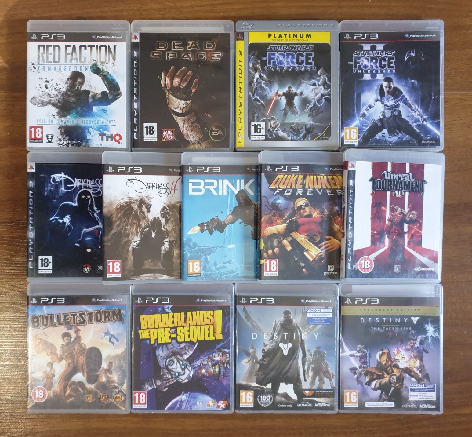 Dead Space,Destiny,Borderlands,Bulletstorm,The Darkness,Duke Nukem Ps3