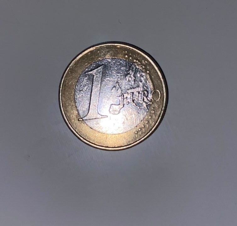Moeda com defeito (1€ Espanha 2016)