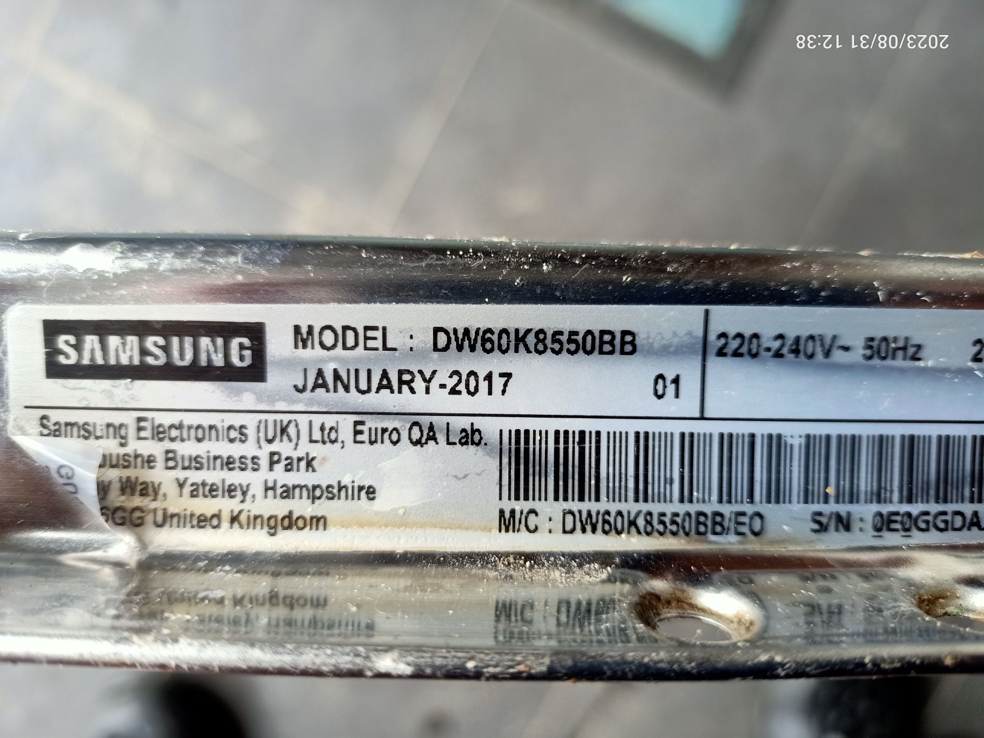 części zmywarka Samsung DW60K8550