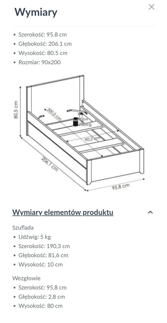 Łóżko Angel Typ 90 White Craft Meble Wójcik