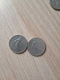 Monety 1 frank 1964,1976r 2szt
