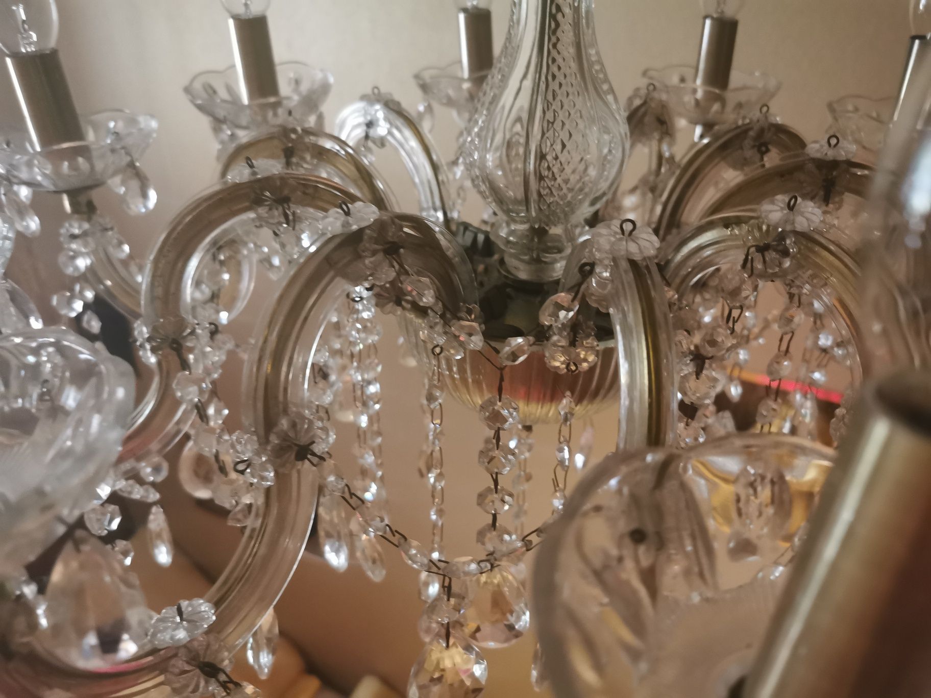 Piękny  pałacowy żyrandol kryształowy-Maria Teresa