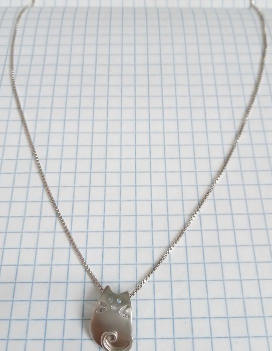Підвіс кулон "Котик" з ланцюжком срібло 925 проба, Вінтаж
