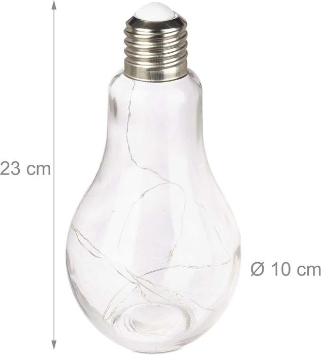 dekoracja LED na baterie, szklana lampa z łańcuchem świetlnym