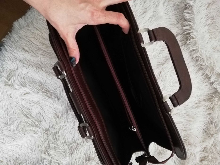 aktówka skórzana brązowa A4